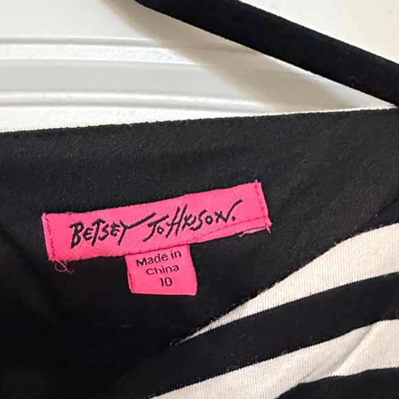 Betsey Johnson Black and White Striped Mini Dress - Picture 2 of 6